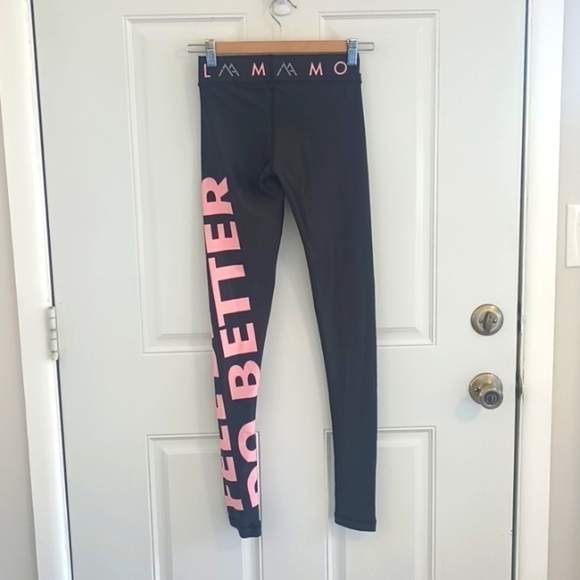NWT Modus Apparel feel better do better pink and black leggings size XS - Picture 2 of 9